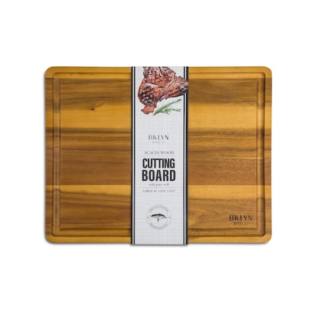 Bklyn Steel Co. Acacia Porto Cutting Board with Juice Well - Lg 28901